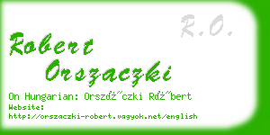 robert orszaczki business card